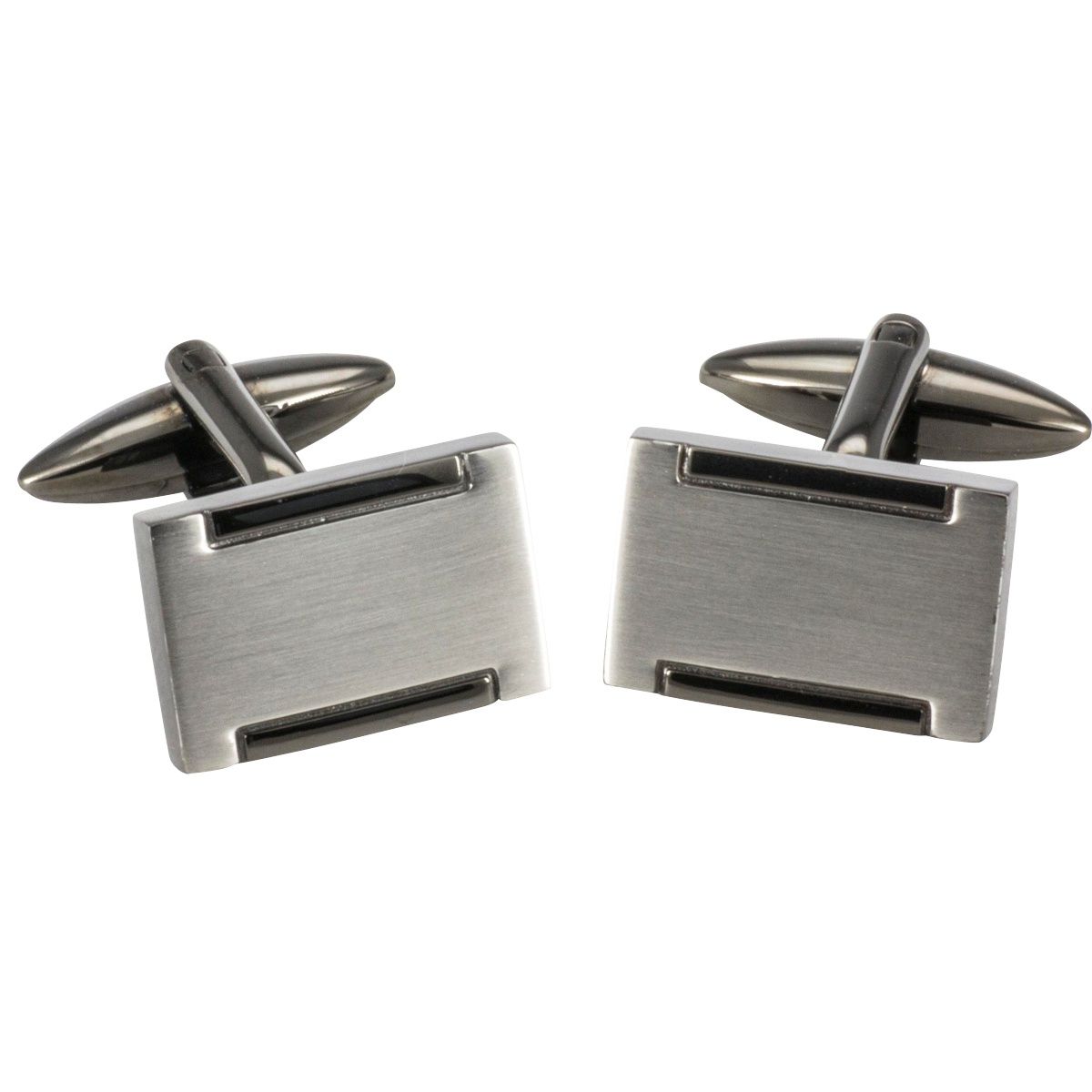 Manchetknopen Gunmetal – Geborsteld RVS