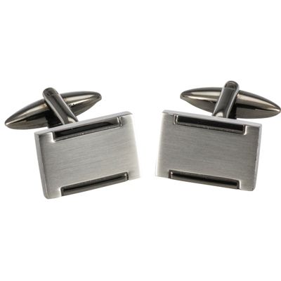 Manchetknopen Gunmetal – Geborsteld RVS