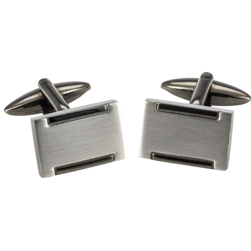 Manchetknopen Gunmetal – Geborsteld RVS