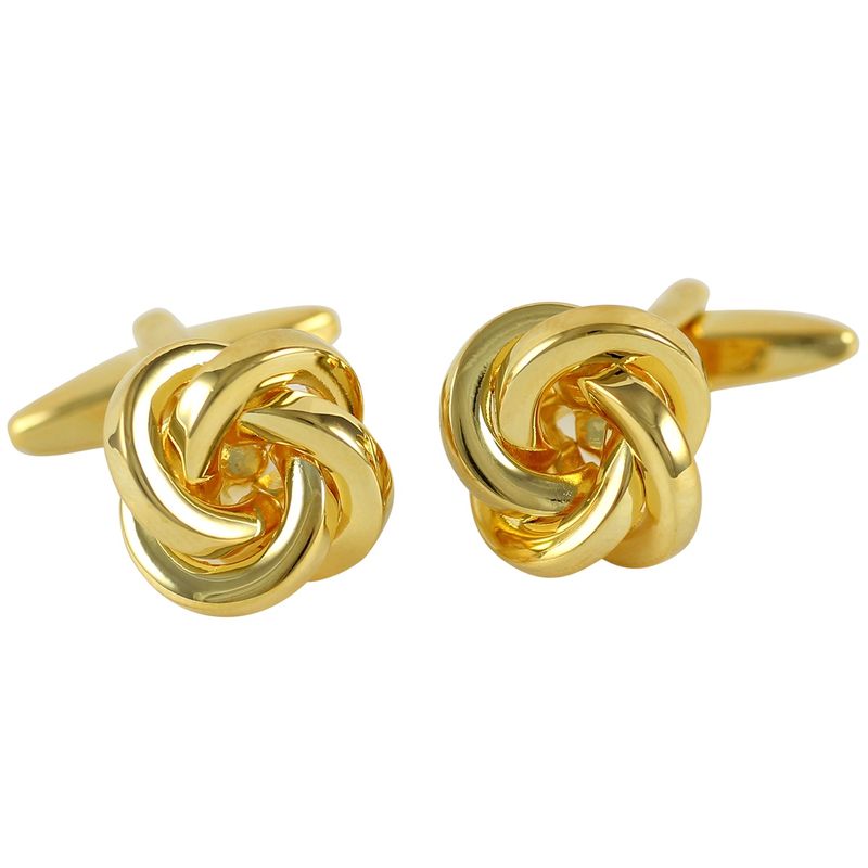 Gouden Knoop Manchetknopen – Messing