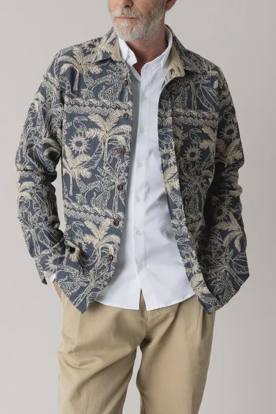 Mos Mosh Gallery David Garden Overshirt – Jacquard Overshirt Heren