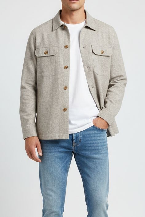 AT.P.CO Orlando Overshirt – Tencel - Taupe