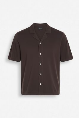AT.P.CO Havana Resort Shirt – Donkerbruin – 100% Knitted Katoen