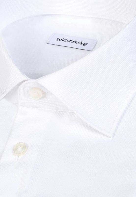 Seidensticker Slim Fit Overhemd - Wit Côtelé - 01.849888 01