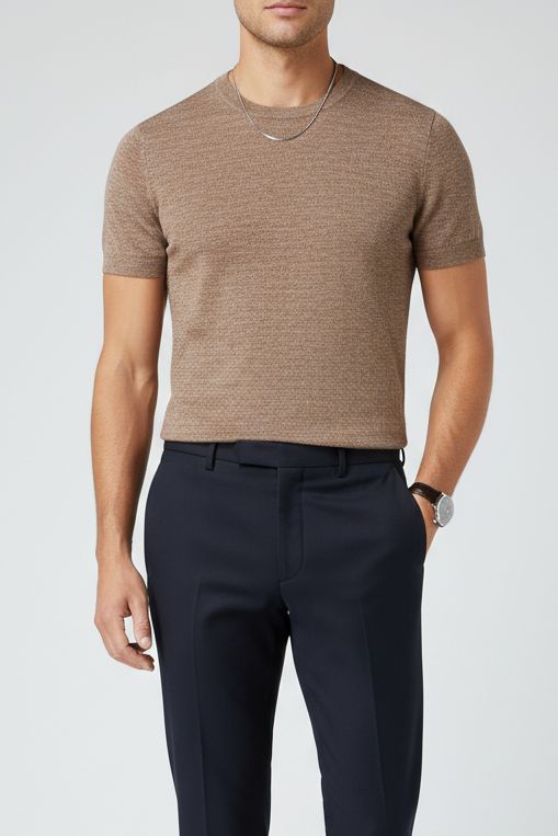 AT.P.CO Safa T-Shirt – Bruin Melange – 100% Linnen Jersey