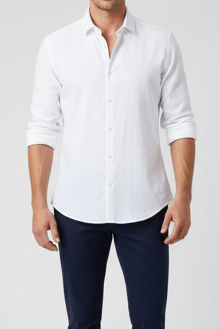 AT.P.CO Carl Overhemd – Wit Structuur – 100% Katoen