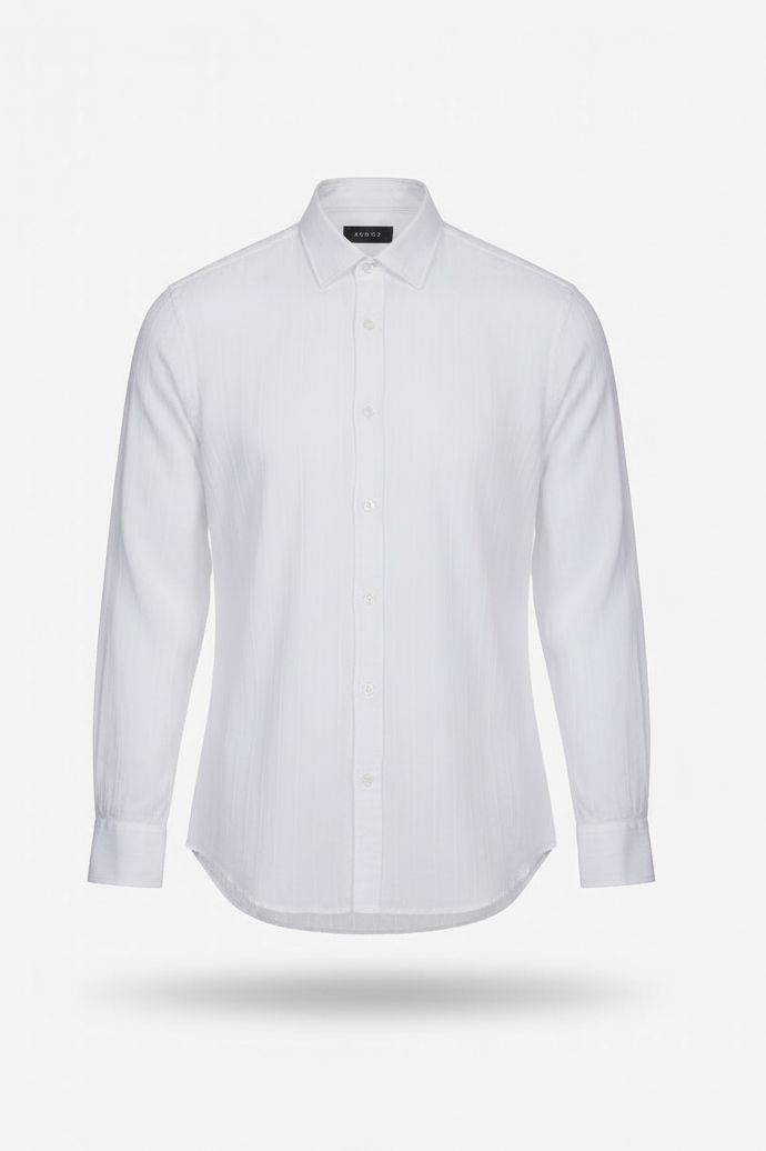 AT.P.CO Carl Overhemd – Wit Structuur – 100% Katoen