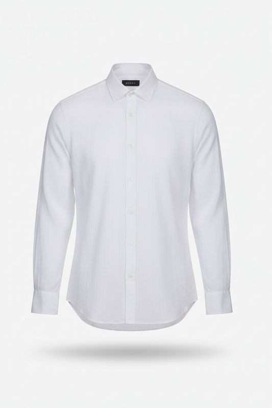 AT.P.CO Carl Overhemd – Wit Structuur – 100% Katoen