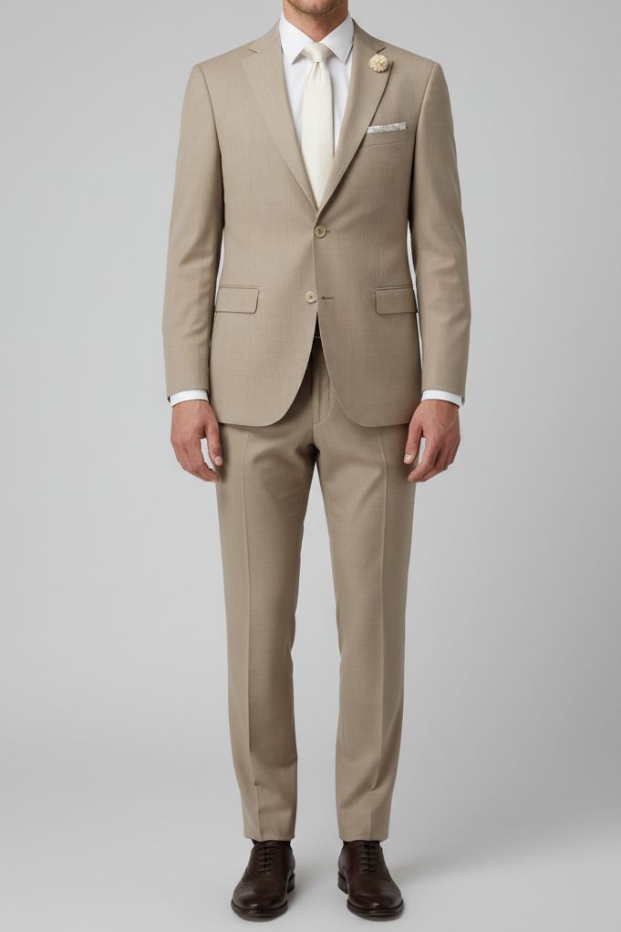 Beige Pak -  100% Schuurwol Marzotto