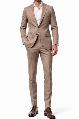 Zandkleurig Pak – Italiaanse Wol van Tolegno