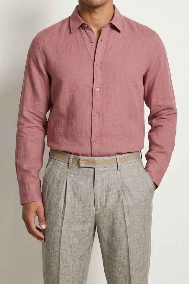 Mos Mosh Linnen Overhemd Theo – Dusty Rose – 100% Linnen