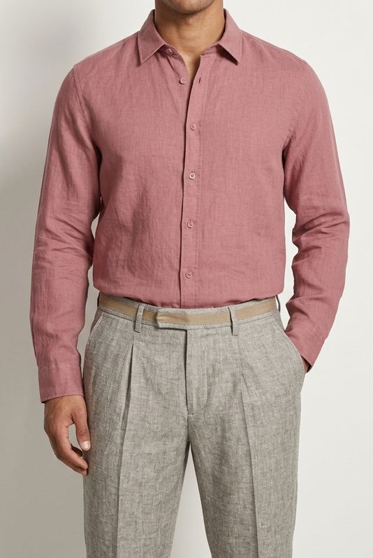 Mos Mosh Linnen Overhemd Theo – Dusty Rose – 100% Linnen