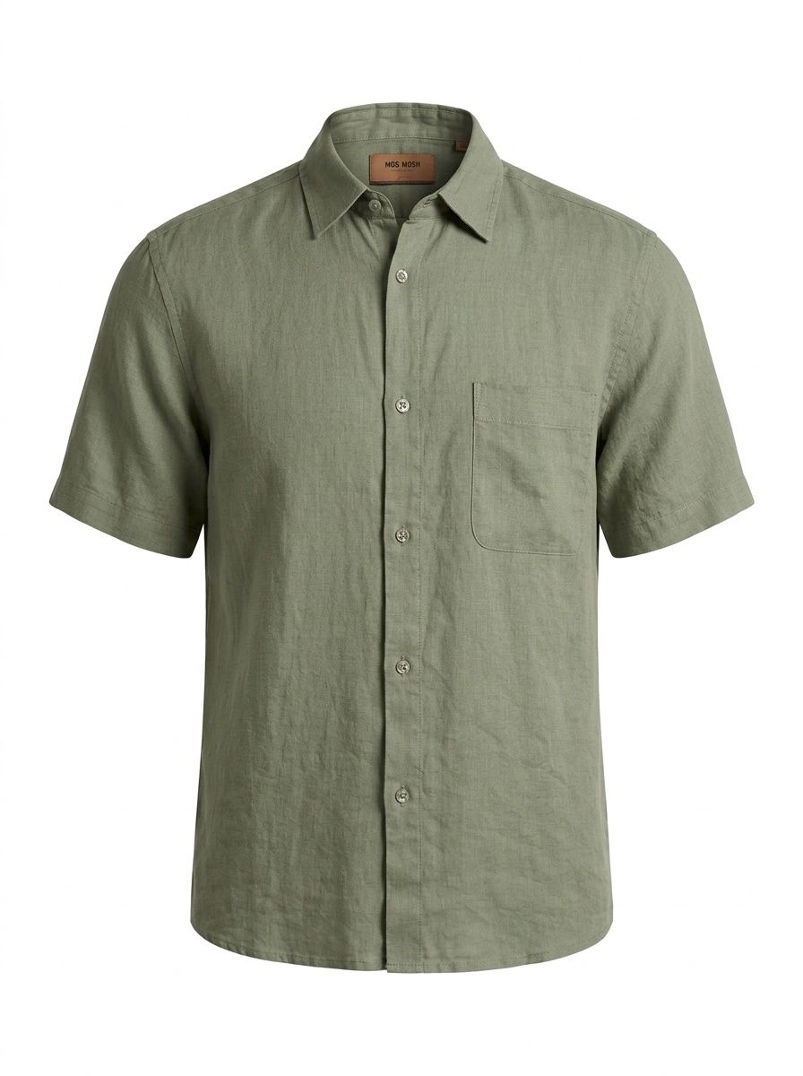 Mos Mosh Linnen Overhemd Theo – Groen – 100% Linnen