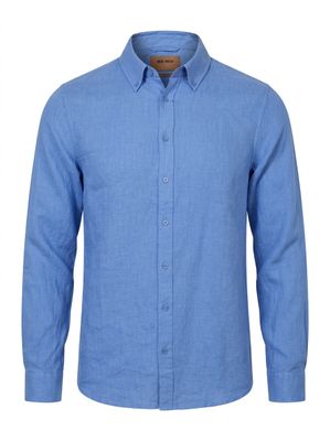 Mos Mosh Linnen Overhemd Theo  – Blauw – 100% Linnen