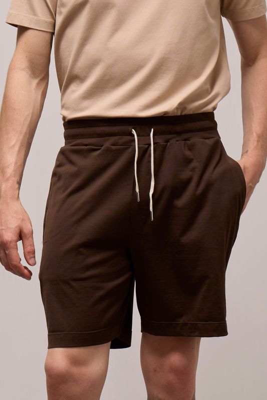 Wool &amp; Co Shorts – Bruin – Gemerceriseerd Katoen