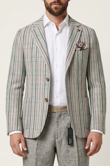 Bob Company Knitted Colbert Picky – Beige/Groen Bruin – Katoenmix