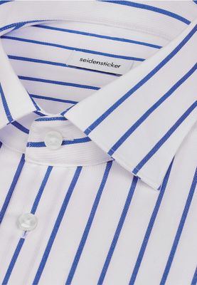 Seidensticker Slim Fit Overhemd – Blauw/Wit Gestreept – 01.849889-15