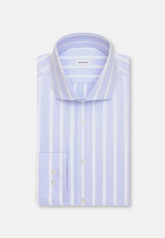 Seidensticker Slim Fit Overhemd – Blauw Gestreept – 01.849942-12