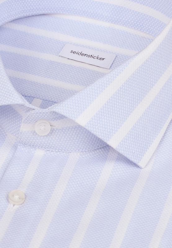 Seidensticker Slim Fit Overhemd – Blauw Gestreept – 01.849942-12
