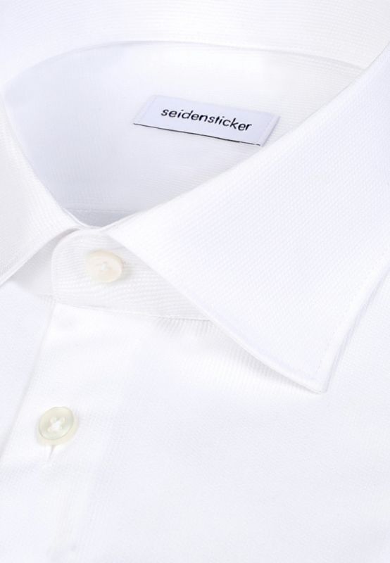 Seidensticker Overhemd Regular Fit – Wit Wit Côtelé - 01.849922-01