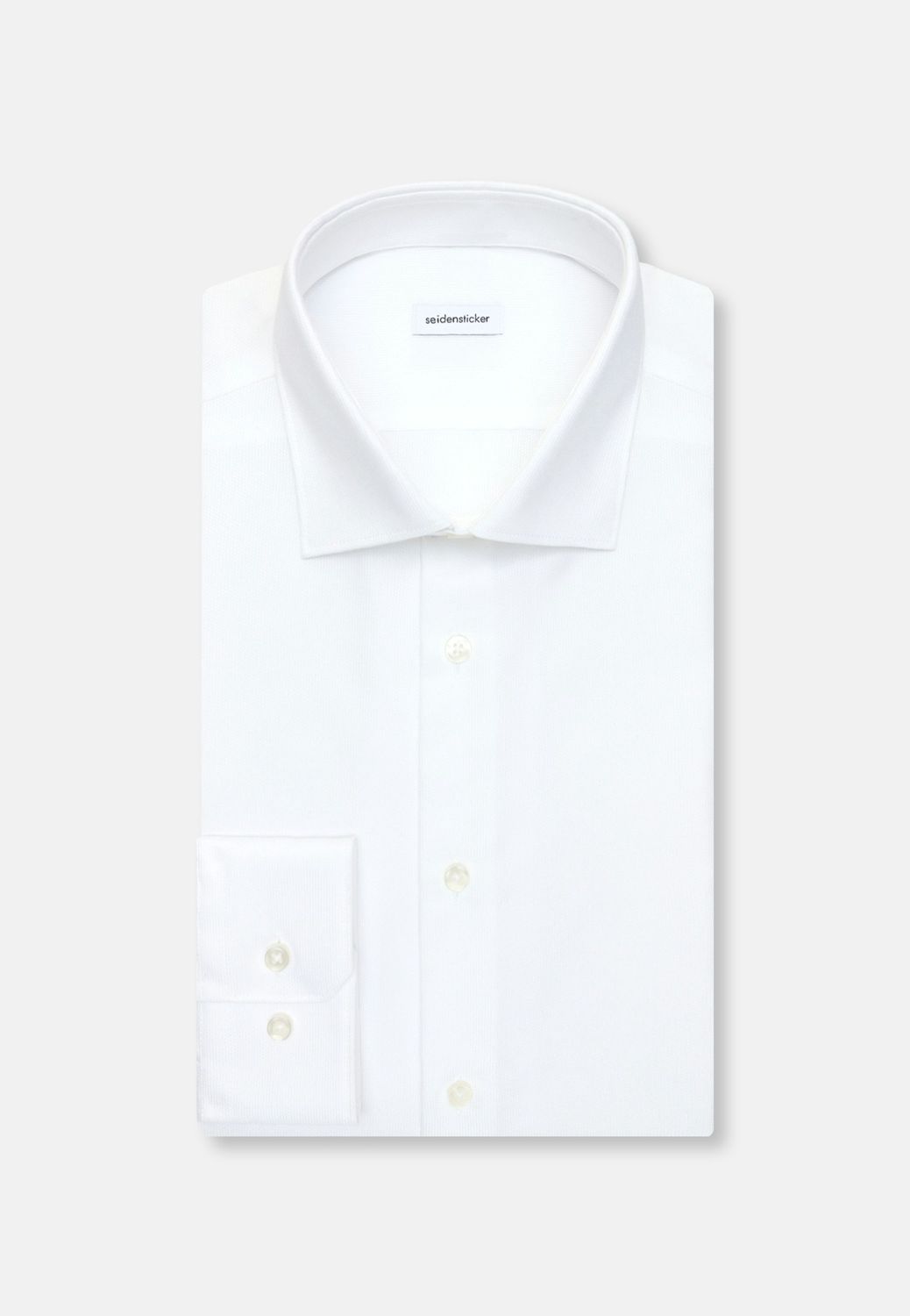 Seidensticker Overhemd Regular Fit – Wit Wit Côtelé - 01.849922-01
