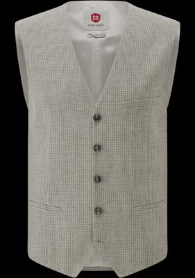 Gilet – Beige Geruit – Slim Fit