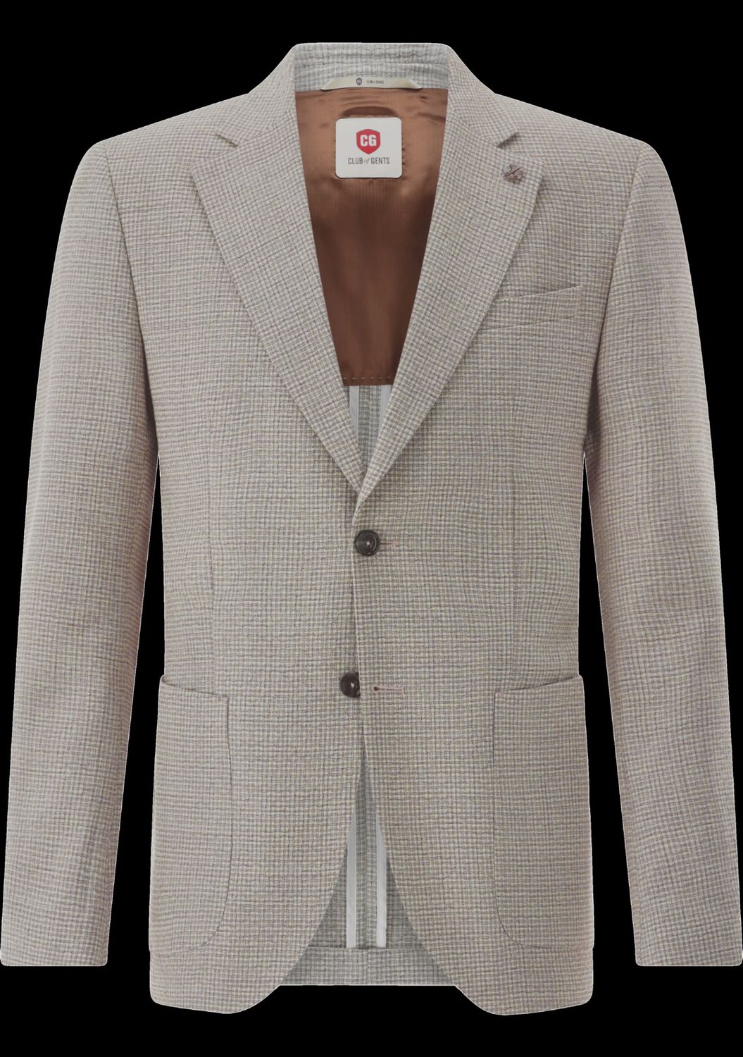 Colbert – Beige Melange – Half gevoerd Wolstretch