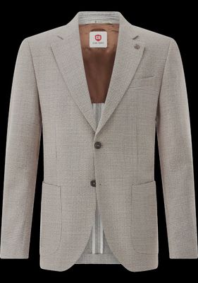 Colbert – Beige Melange – Half gevoerd Wolstretch