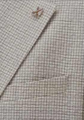 Colbert – Beige Melange – Half gevoerd Wolstretch