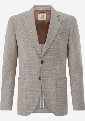 Colbert – Beige Melange – Half gevoerd Wolstretch