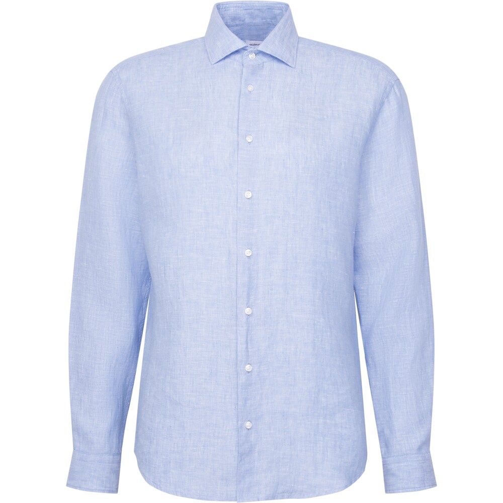 Seidensticker Linnen Overhemd - Regular Fit - Lichtblauw