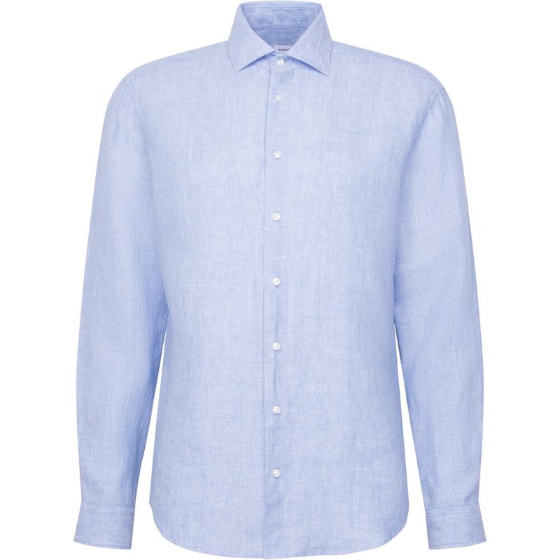 Seidensticker Linnen Overhemd - Regular Fit - Lichtblauw