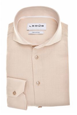 Ledûb Overhemd - Lichtbeige - Puur Katoen - Modern Fit