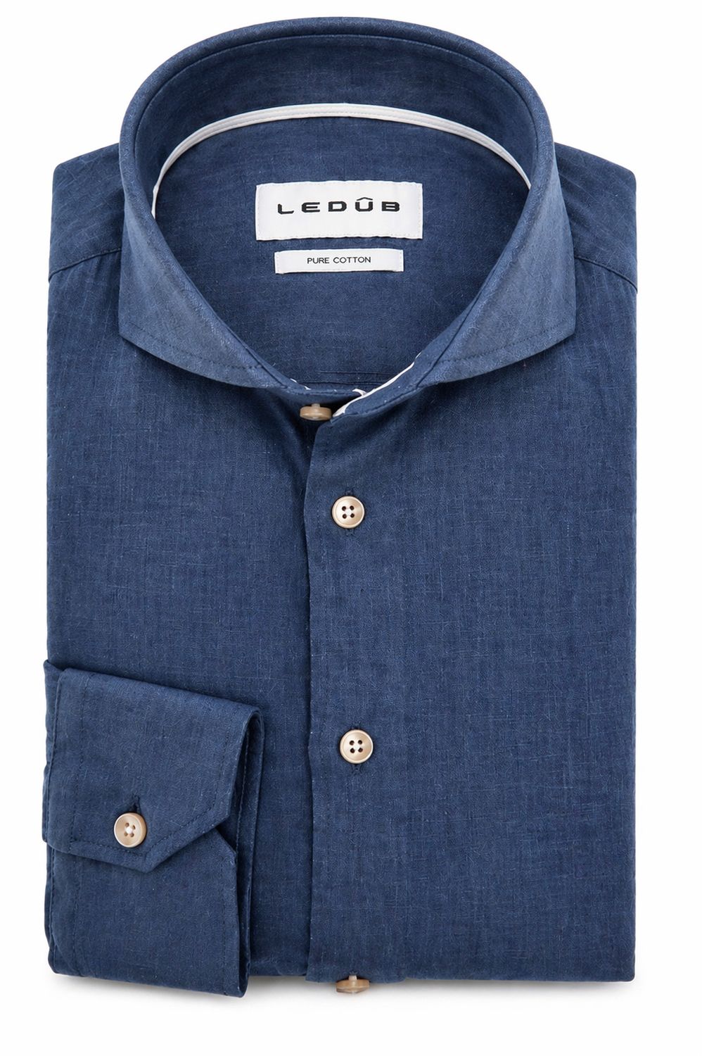 Ledûb Overhemd – Bahama Blauw - Puur Katoen - Modern Fit