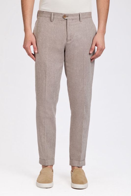 AT.P.CO Zandkleurige Chino – Slim Fit – Linnen Katoen