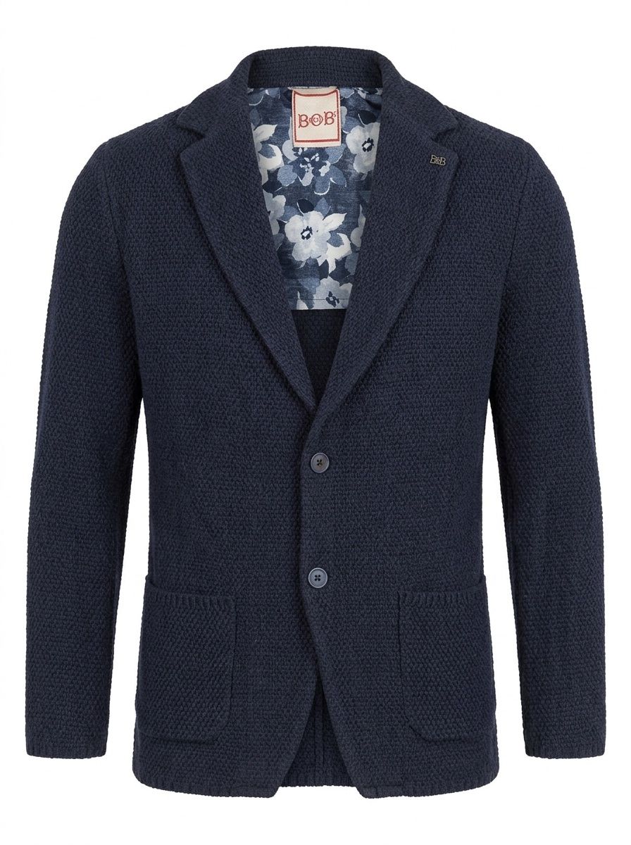 BOB Company Vest Beverly – Donkerblauw Gebreid Colbert – Made in Italy