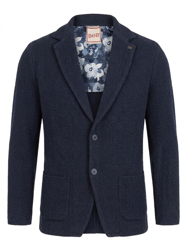 BOB Company Vest Beverly – Donkerblauw Gebreid Colbert – Made in Italy
