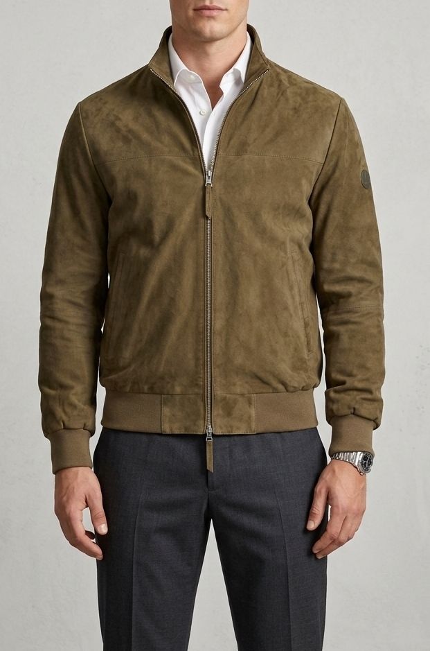 People of Shibuya Suede  Bomberjack - Groen PM489