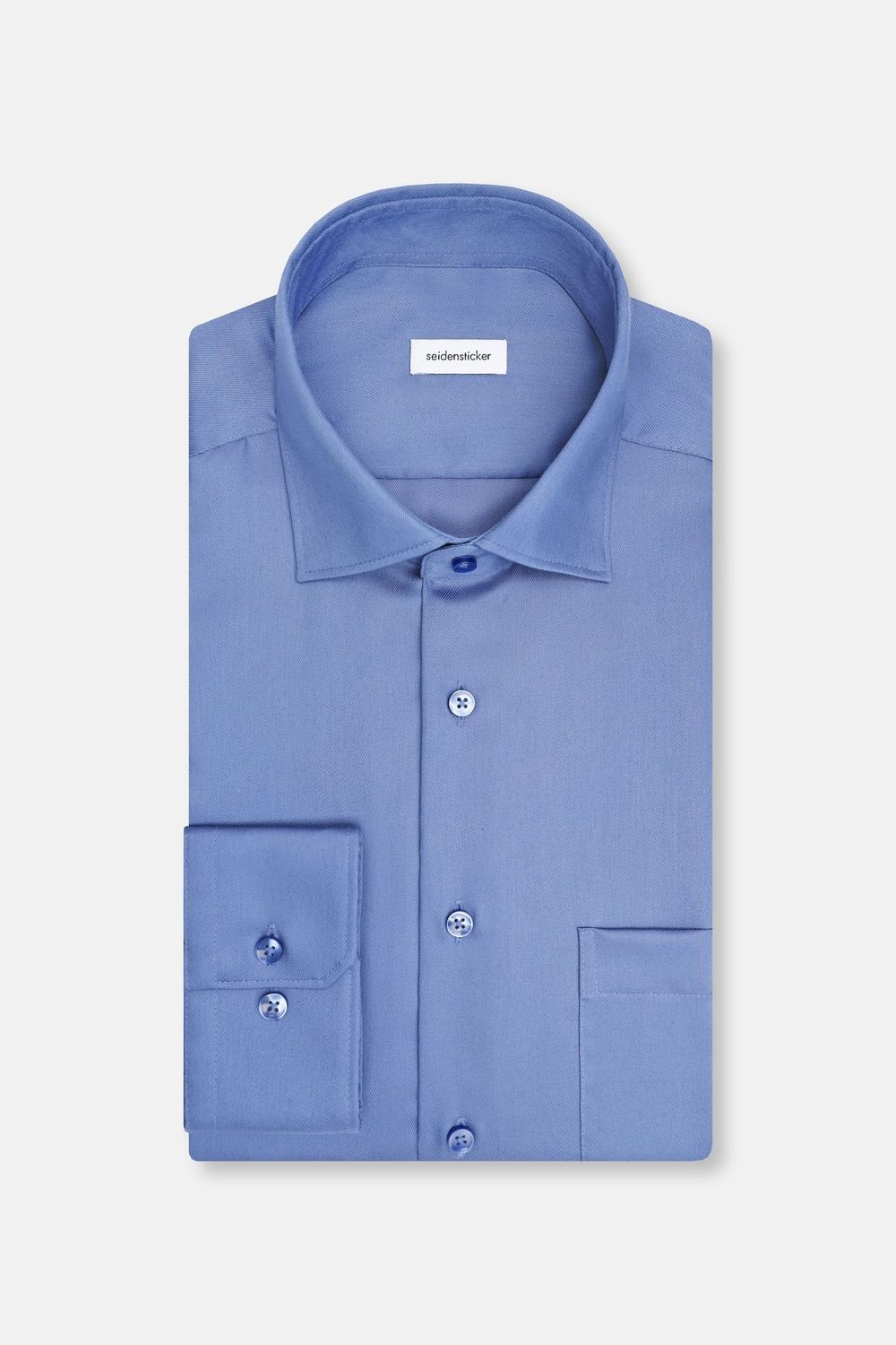 Seidensticker Overhemd – Regular Fit – Extra Fine Twill – Poederblauw
