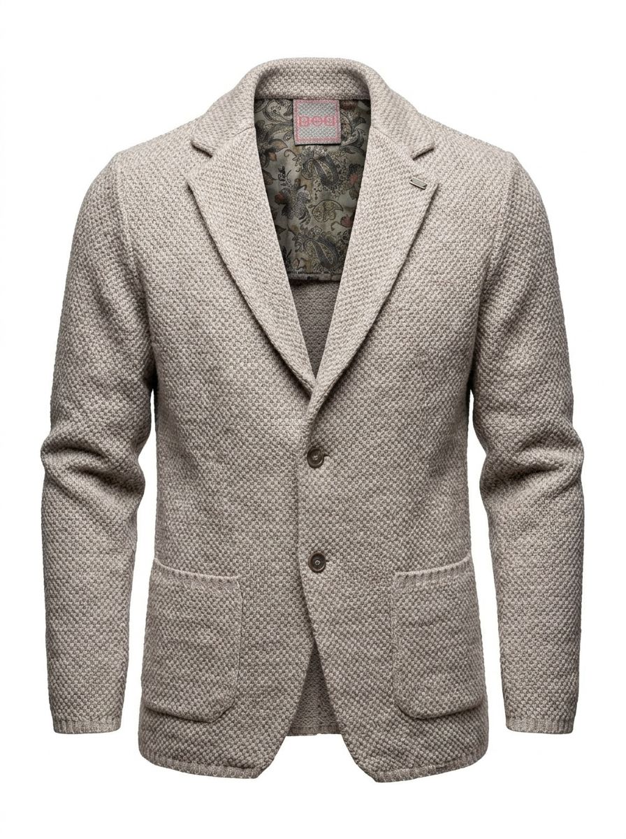 BOB Company Beverly – Gebreid Colbert Donkerzand – Wol-Alpacamix