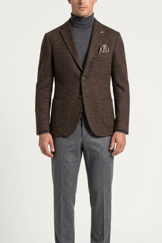 BOB Company Marden Colbert – Donkerbruin – Wol-Zijdemix