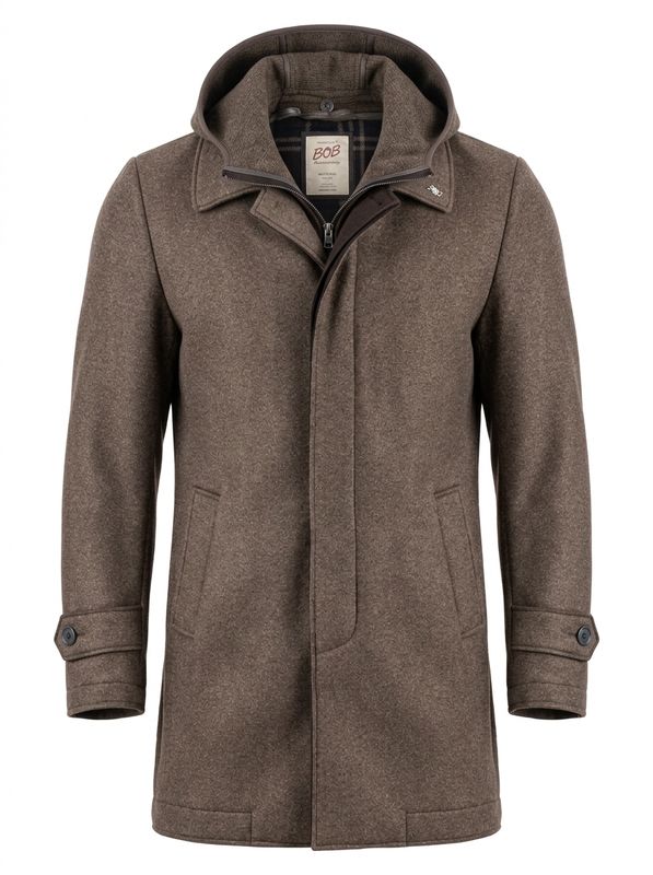 BOB Company Land Lange Mantel – Chocoladebruin – Gebreide Capuchon