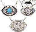 14KWG Turq Eye Neck-.08cts D:.02cts/1.73g
