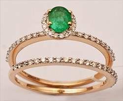 SR235/432T1296 / 14KY Dia, Ruby R:- .42, .57cts/G: 3.5g
