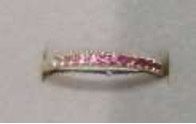 Pink Sapp half band, Colour: 18kyg Ombre R/PS- .2cts D-.01cts/ 1.28g