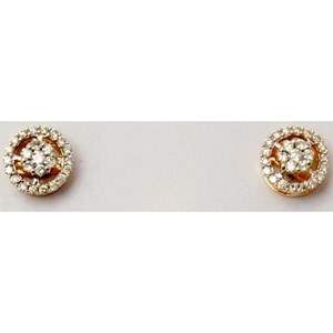 Pave diamond studs 14KY .28cts/1.5g