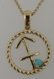 SN128/117T351 / 14KYG Turq NL:- 0.05cts/G: 2.22g