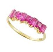 Baguette half band, Colour: 18KYG Ruby/1.13 cts/ 1.4g