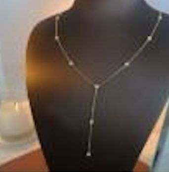 Y-Shaped Drop Necklace 18KY .31cts/2.1g