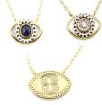 14KYG Sapp Eye Neck: .14cts D:.02cts /1.87g